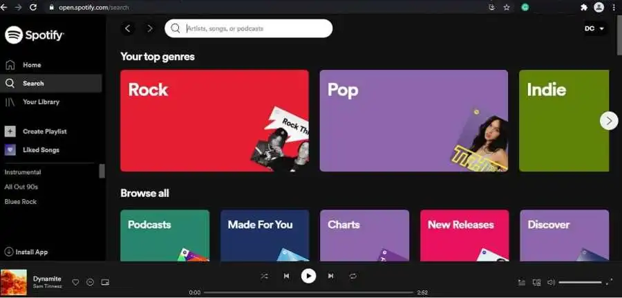 Spotify Web Player 3