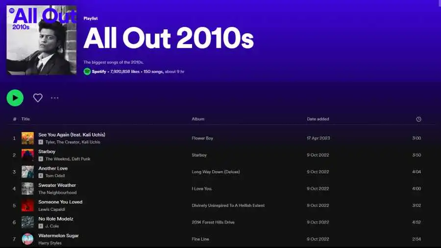 Spotify Web Player 6